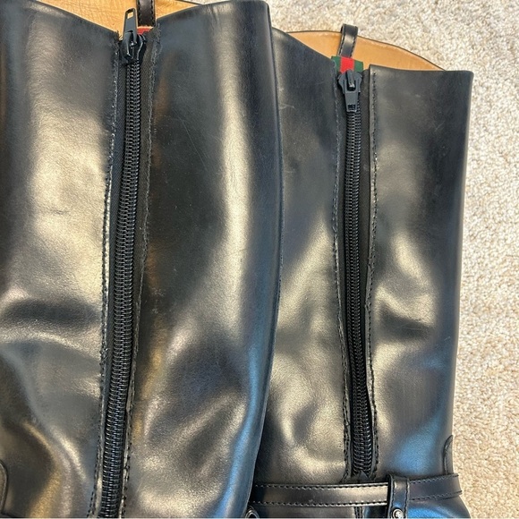 GUCCI Black Charlotte Flat Riding Boot Sz 38.5 equestrian - Picture 11 of 16